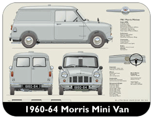 Morris Mini van 1960-64 Place Mat, Medium